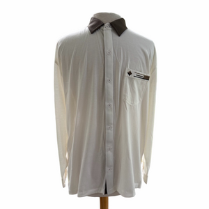 Gabicci Off-White Brown Size XL Shirt Long Sleeve Button Up EUC Men’s
